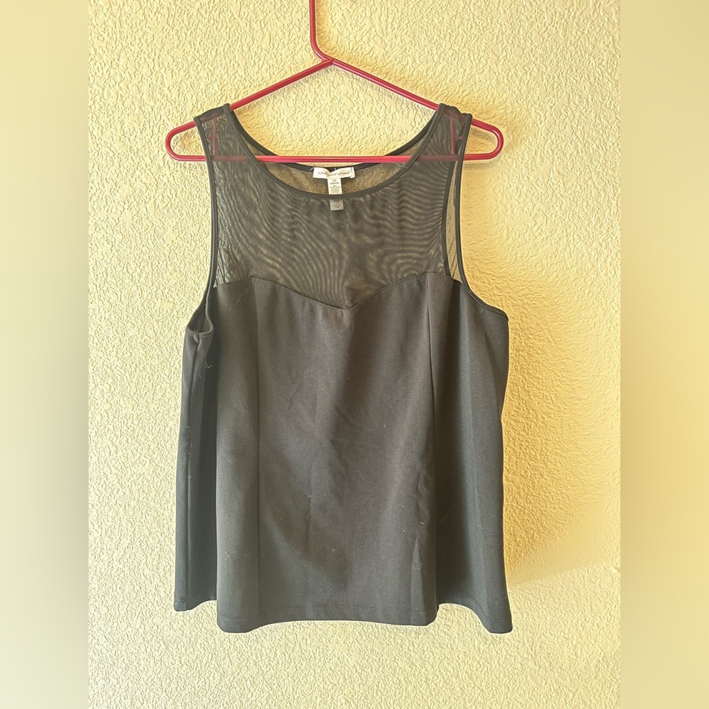 Ambiance Apparel black tank with mesh Size 3X